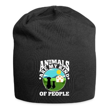 Animals are my kind of people - Jersey Beanie - black - Front