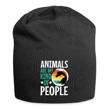 Animals are my kind of people - Jersey Beanie - black - Front