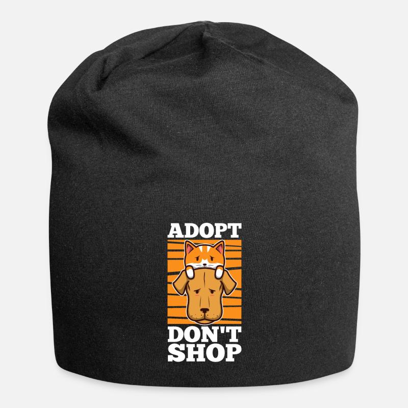 Adopt don't shop - Jersey-Beanie - Schwarz