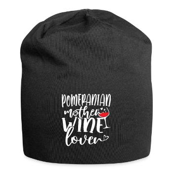 Wine Lover POMERANIAN Mother - Jersey-Beanie - Schwarz - Vorne