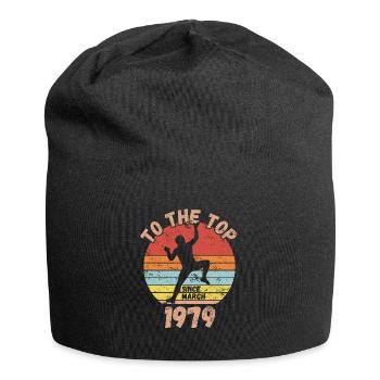 Geburtstag Klettern Bouldern seit März 1979 - Jersey-Beanie - Schwarz - Vorne