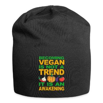 Vegan - Le véganisme n’est pas seulement une tendance Vegan - Bonnet en jersey - noir - Devant