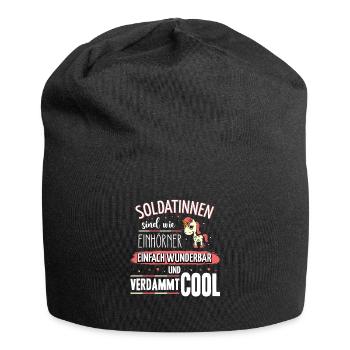Soldatinnen sind wie Einhörner - Jersey-Beanie - Schwarz - Vorne