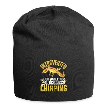 Leopardgecko Eidechse Reptilien Herpetologe - Jersey-Beanie - Schwarz - Vorne