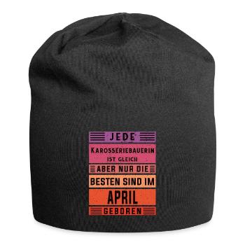 Autoschlosser Geburtstag April geboren - Jersey-Beanie - Schwarz - Vorne