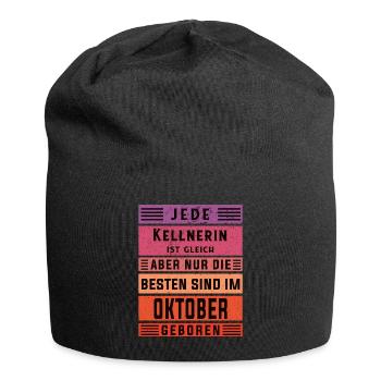 Gastronom-Wirt Geburtstag Oktober geboren - Jersey-Beanie - Schwarz - Vorne