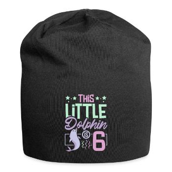6 years this little dolphin is 6th birthday - Jersey-Beanie - Schwarz - Vorne