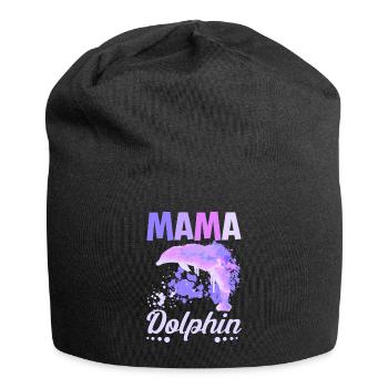 Mom Mother Mama Dolphin - Jersey Beanie - black - Front