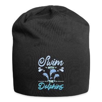 Swim with the dolphins - Jersey-Beanie - Schwarz - Vorne