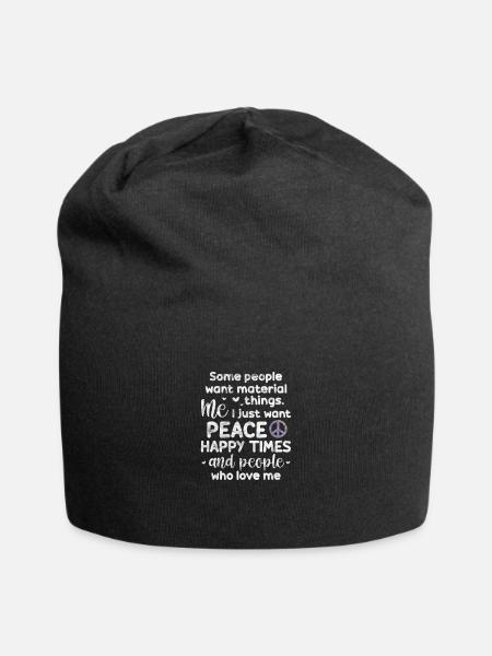 Hippie - Jersey-Beanie - Schwarz