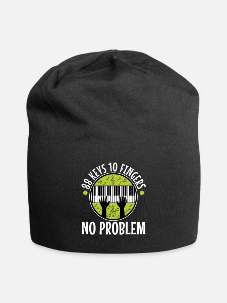 88 keys 10 fingers no problem - Jersey Beanie - black