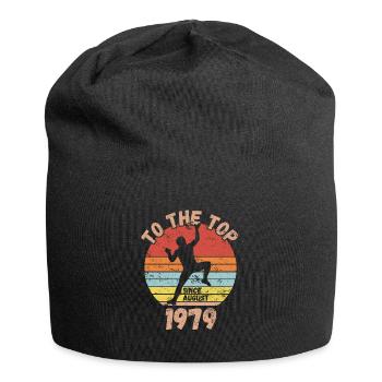 Geburtstag Klettern Bouldern seit August 1979 - Jersey-Beanie - Schwarz - Vorne