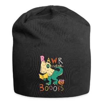 Professeur de lecture Halloween T-rex Ghost Avec Livre - Bonnet en jersey - noir - Devant