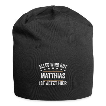 Matthias Vorname Name Geburtstag - Jersey-Beanie - Schwarz - Vorne