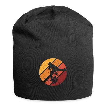 BMX Shirt Cycling Downhill Vintage Retro - Jersey Beanie - black - Front
