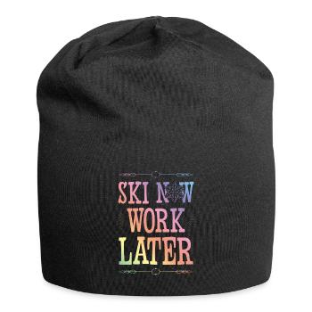 Ski now work later - Jersey Beanie - black - Front