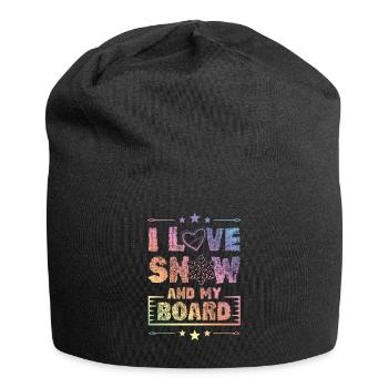 I love Snowboarding - Jersey-Beanie - Schwarz - Vorne
