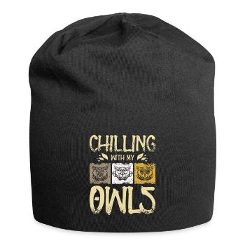 Chilling with my owls - Jersey-Beanie - Schwarz - Vorne