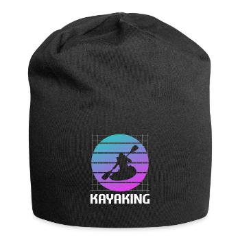 Retro Vintage Classic Kayaking Kayak Kayaker - Jersey Beanie - black - Front