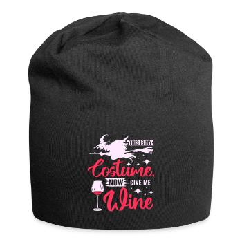 Halloween costume now give me wine - Jersey Beanie - black - Front