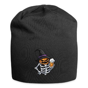 Skeleton Pumpkin Face - Jersey Beanie - black - Front
