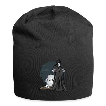 Skelett Friedhof Grabstein - Jersey-Beanie - Schwarz - Vorne