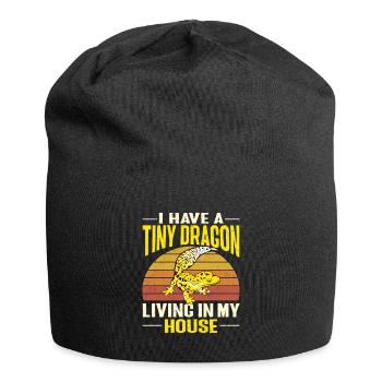 Leopard Gecko Lizard Reptiles Herpetologist - Jersey Beanie - black - Front