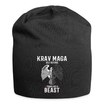Krav Maga Eagle - Trainieren wie eine Bestie - - Jersey-Beanie - Schwarz - Vorne