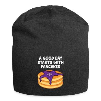 Crêpes pour le petit déjeuner Une bonne journée commence par - Bonnet en jersey - charbon - Devant