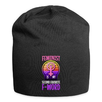 Feminist is my second favorite f word - Jersey Beanie - black - Front