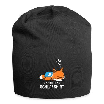 Offizielles Schlafshirt Schlafanzug Fuchs mit Buch - Jersey-Beanie - Schwarz - Vorne