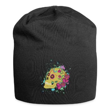 Color Bone Halloween Muertos Day Of Dead Sugar - Jersey Beanie - black - Front