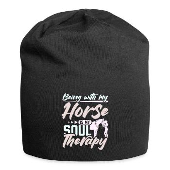Être avec mon cheval est ma thérapie de l’âme - Bonnet en jersey - noir - Devant