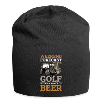Golf With A Chance Of Beer Golf Gift - Jersey Beanie - black - Front