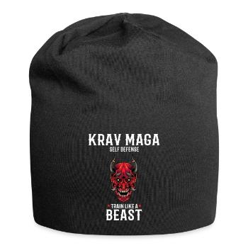 Krav Maga Oni Demon - Trainieren wie eine Bestie - - Jersey-Beanie - Schwarz - Vorne