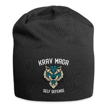Krav Maga Selbstverteidigung Lion - Israelische - Jersey-Beanie - Schwarz - Vorne
