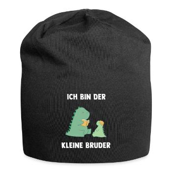 Dino Brüder Kleiner Bruder - Ich bin der kleine - Jersey-Beanie - Schwarz - Vorne