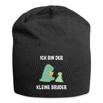 Dino Brüder Kleiner Bruder - Ich bin der kleine - Jersey-Beanie - Schwarz - Vorne