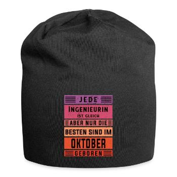 Ingenieurin Geburtstag Oktober geboren - Jersey-Beanie - Schwarz - Vorne