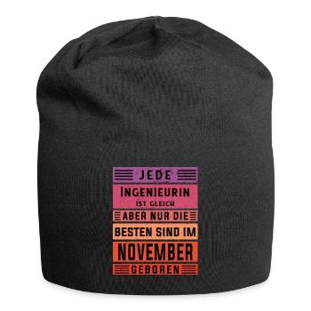 Ingenieurin Geburtstag November geboren - Jersey-Beanie - Schwarz - Vorne