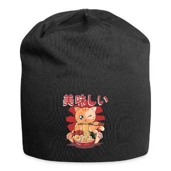 Ramen Eating Cat Kawaii Anime Baka Japonais - Bonnet en jersey - noir - Devant