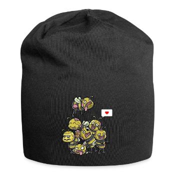 Funny Zombie Bee Spooky Halloween - Jersey Beanie - black - Front