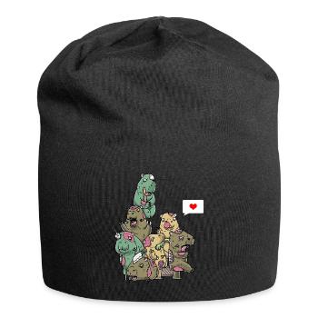 Funny Zombie Capybara Spooky Halloween Scary - Jersey Beanie - black - Front
