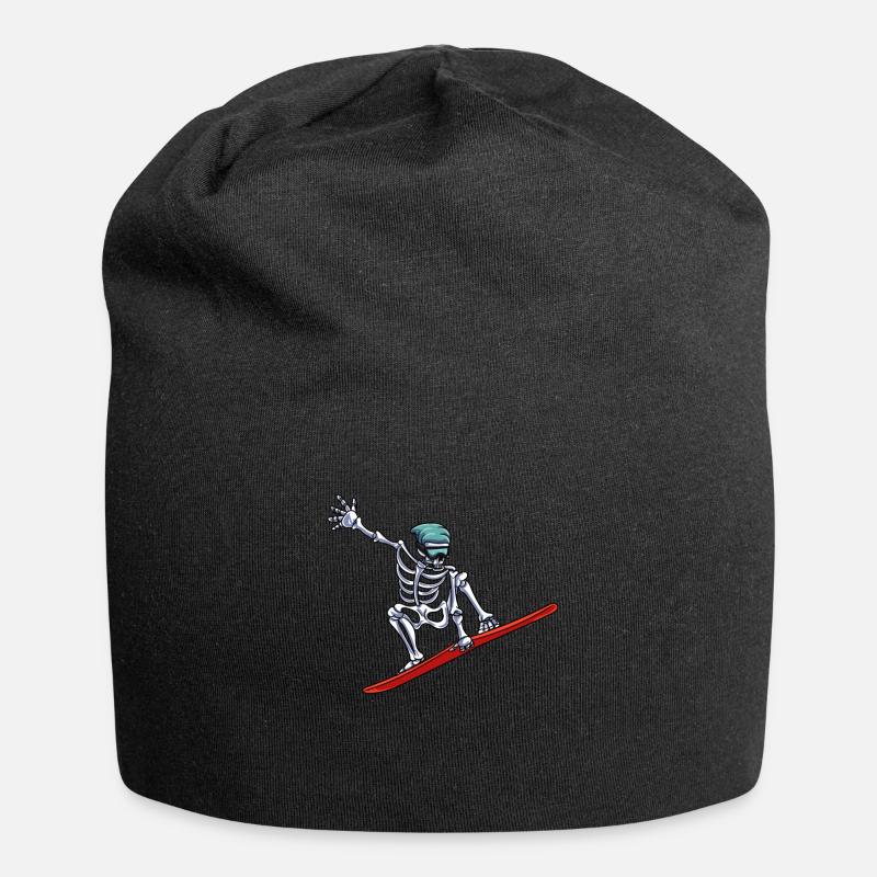 Skeleton Snowboard - Jersey Beanie - black