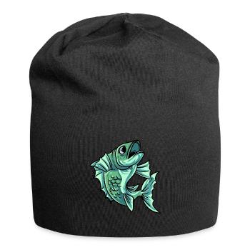 Poisson carpe - Bonnet en jersey - noir - Devant