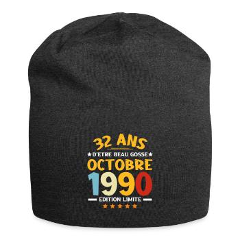 32 Ans d'être beau gosse en Octobre 1990 - Bonnet en jersey - charbon - Devant