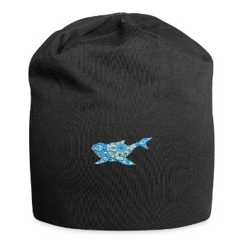 Mandala Whale Geometry Pattern - Jersey Beanie - black - Front