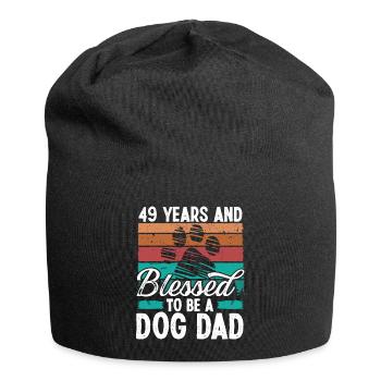 49 Year Old Dog Dad 49 Birthday Retro Dog Father - Jersey-Beanie - Schwarz - Vorne