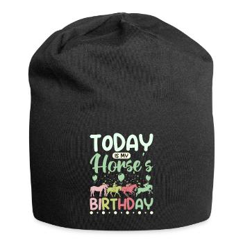 Today is my horse's birthday - Jersey-Beanie - Schwarz - Vorne