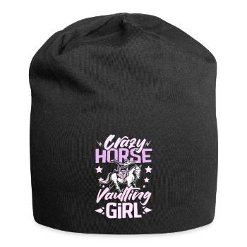 Fille folle de saut de chevaux - Bonnet en jersey - noir - Devant